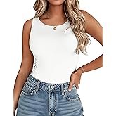 Zeagoo Womens Double Lined Crew Neck Tank Tops Cute Summer Sleeveless Workout Tops Basic Going Out Clothes 2026