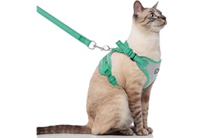 Supet Cat Harness and Leash for Walking Escape Proof, Adjustable Harness for Cats, Easy Control Small Cat Harness for Medium Large Kitten Lattice