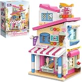 Wise Block Ice Cream House Building Blocks Set, Mini Street View Model Kit | Educational STEM Toy for Boys Girls Age 8&ndash;12, Ideal Present, Exquisite Finished Ornament for Home Decor, 370 PCS