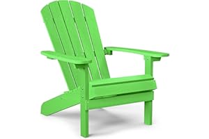 YEFU Adirondack Chair Plastic Weather Resistant, Patio Chairs 5 Steps Easy Installation, Looks Exactly Like Real Wood, Widely Used in Outdoor, Fire Pit, Deck, Outside, Campfire Chairs (Lime)