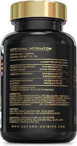 Oxford Origins Advanced Turmeric and Black Pepper Capsules 120 UK Made view 9