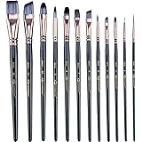 Transon Artist Paint Brush Set of 12 for Watercolor Acrylic Gouache Oil and Tempera Painting