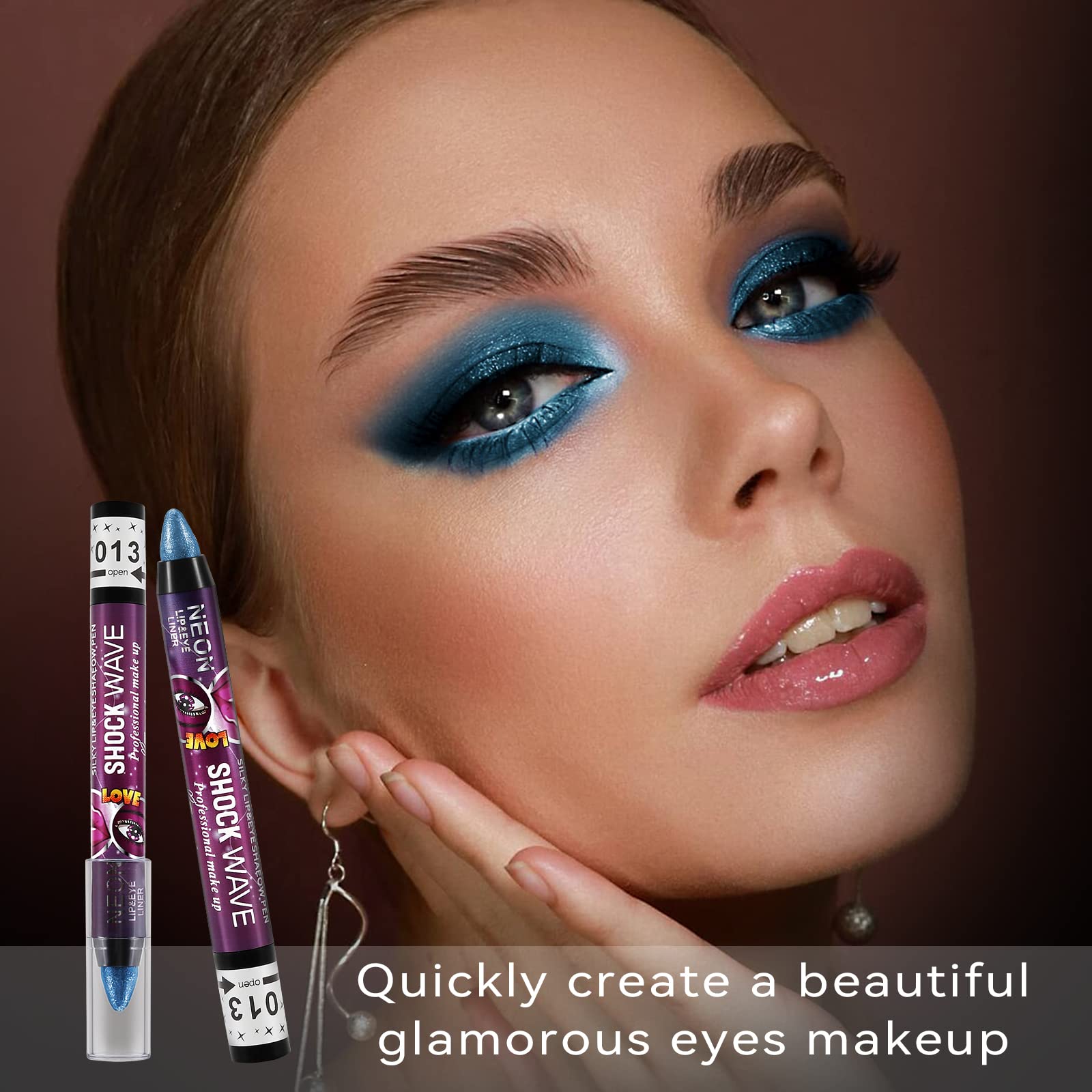 Boobeen Shimmer Eyeshadow Stick, Cream Eye Shadow Pencil Waterproof, Eyeshadow Crayon Pen Eye Brightener Stick for Eyes Highlighter