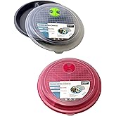 Dependable Industries inc. Essentials 2-Pack Microwave Lunch Plates with Lids – 3-Section BPA-Free Plastic – Vented, Dishwasher Safe – Meal Prep, Office, School Use – Assorted Colors