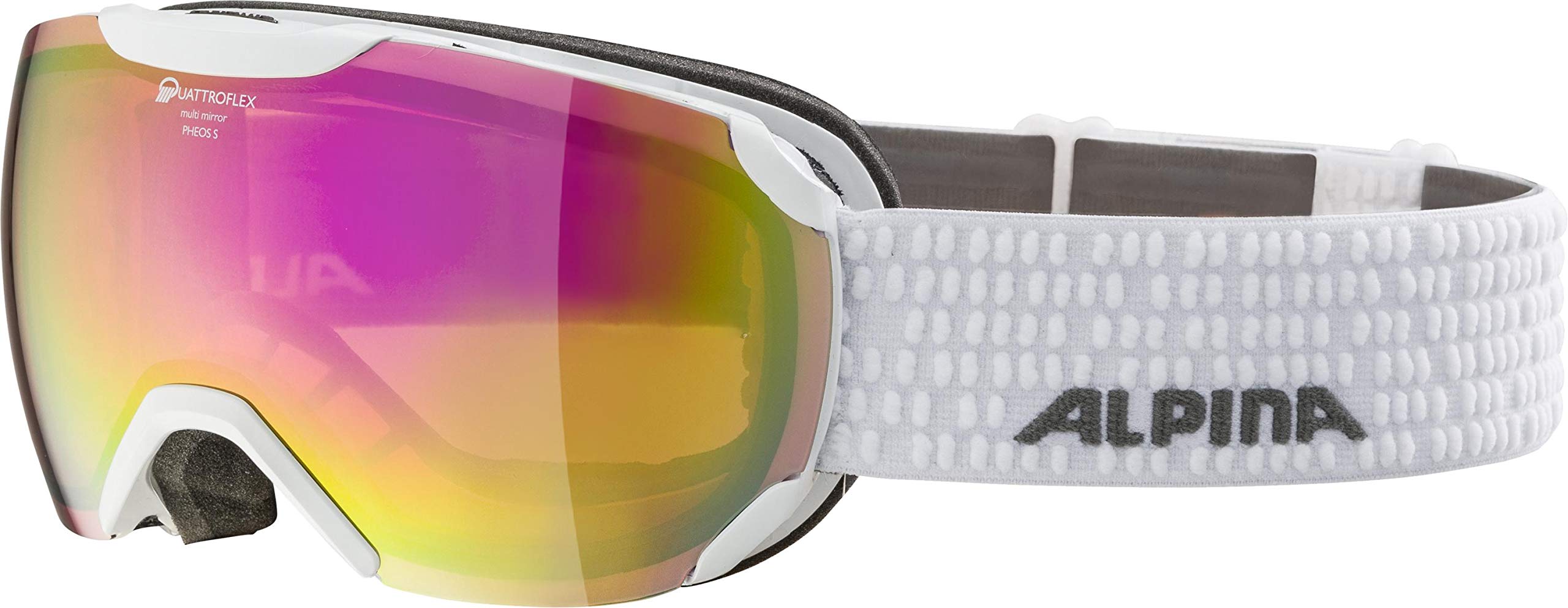 ALPINA Unisex - Adult, PHEOS S QHM ski goggles, white, One Size