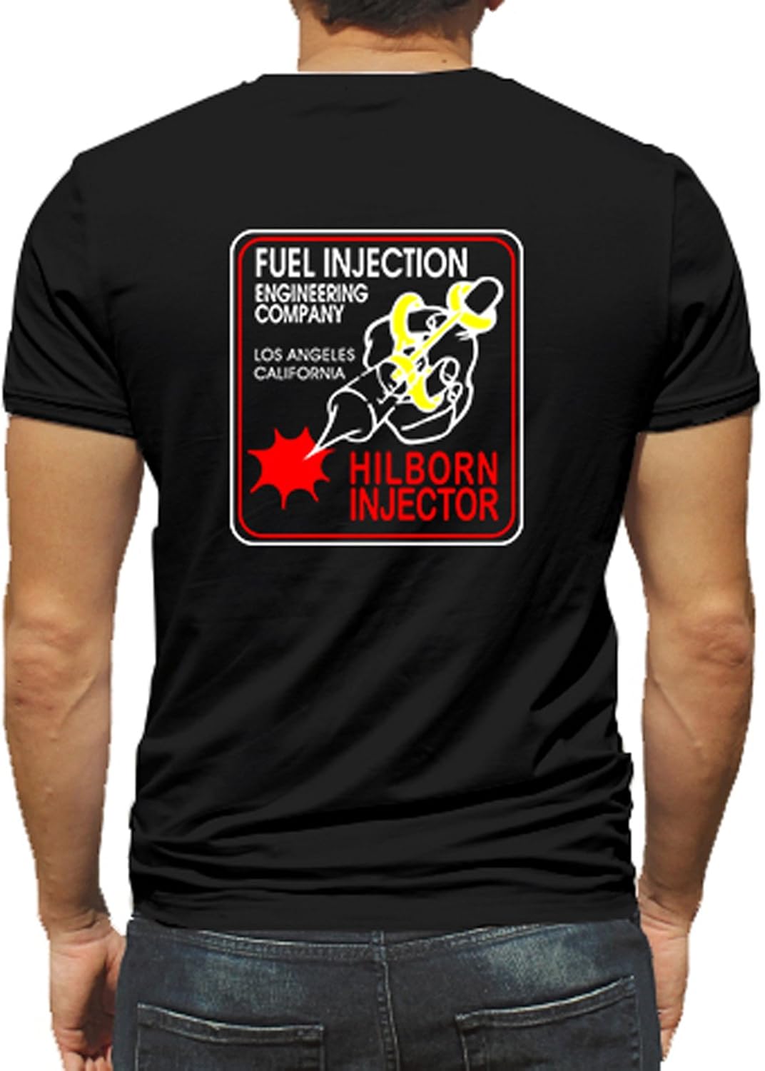 Hilborn Fuel Injection Hot Rod Rat Nostalgia Drag Race Racing NHRA Black Short Sleeve Shirt