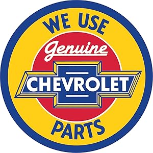Desperate Enterprises Chevrolet Genuine Parts Round Tin Sign, 11.75" Diameter