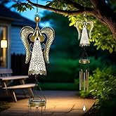 Solar Angel Wind Chimes Outdoor Decor - 36.6" Angels Wind Chime for Outside, Solar Angel Hanging Lights, Wind Chimes for Garden, Patio, Window and Porch