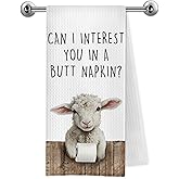 Trenstise Funny Sheep Bathroom Hand Towels, Sheep Lover Gifts, Farmhouse Animal Lamb Decorative Hand Towels for Bathroom Washroom Restroom, 16x24 Inch yang