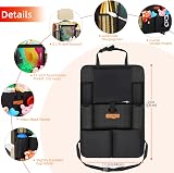 SURDOCA Car Seat Organizer With Tablet Pocket 11 inch Waterproof Kick Mat 8 view 6