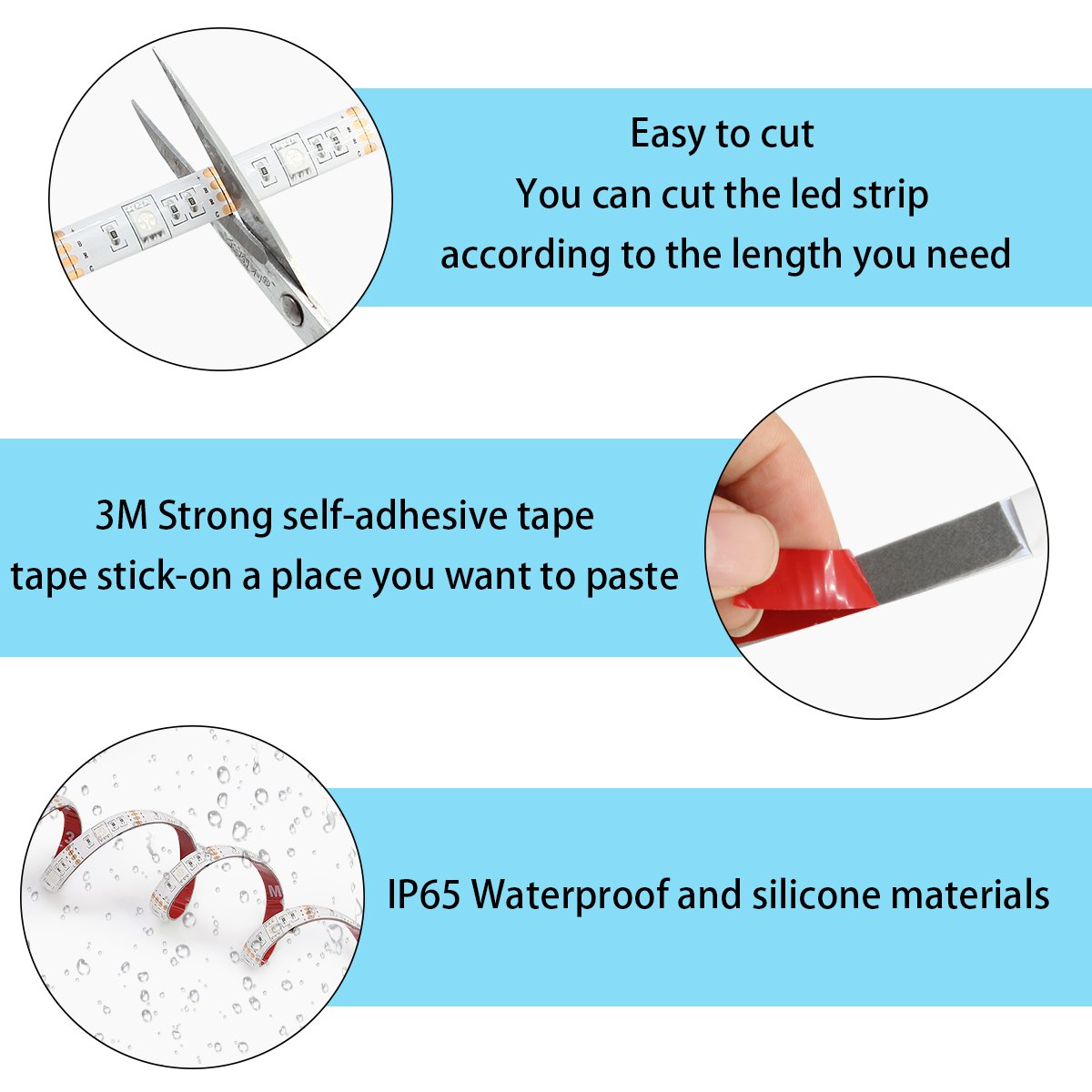 Flexible TV Backlight Lighting,USB Colourful LED Strip Lights 450CM/6.6ft 60 LEDS 5050 RGB Remote for 32 46 55 60 65 70 inch TV USB LED Bias Lighting Kit