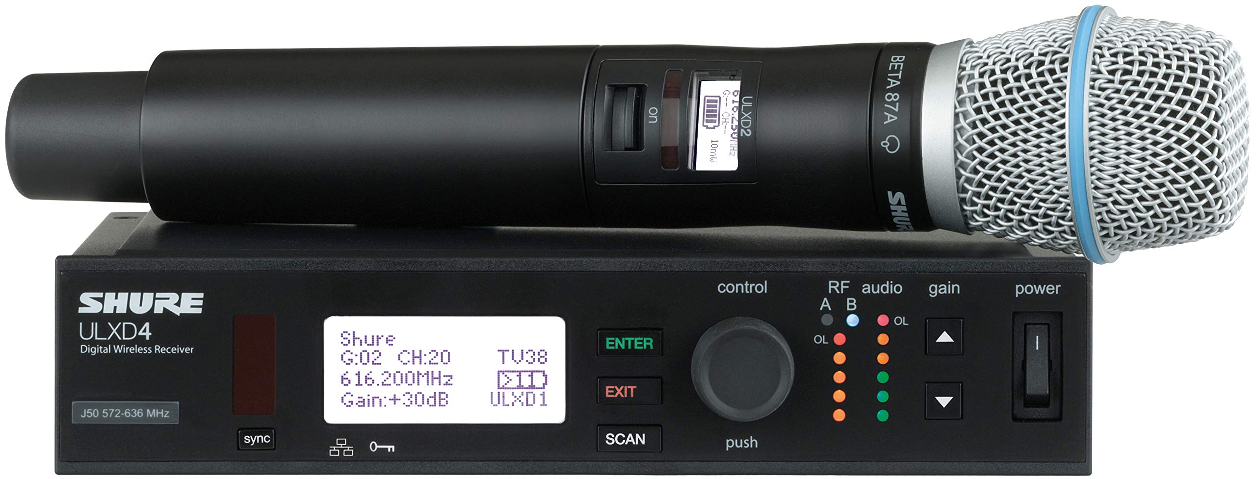 Shure ULXD2 Digital Handheld Wireless Transmitter With Beta 87A