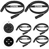 Czgor DMX Cable 6.5 ft, 6 Pack Flexible 3 Pin XLR Male Female Cables Wire | for 3-Pin Stage Lighting Signal XLR Connection Stage Lights Wire for Par Light Moving Head Spotlight Input &amp; Output