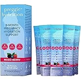 Three Lollies Preggie Hydration Packets - Natural Hydration & Digestive Health Support for Women During Pregnancy - Eases Nausea & Replaces Nutrients - Essentials for Morning Sickness - 10 Packets