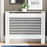 FATIVO High 100cm Radiator Cover MDF White Horizontal Slats view 3