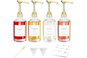 MUVEKA Coffee Syrup Dispenser for Coffee Bar, Glass Syrup Dispenser with Pump, Coffee Syrup Pump Dispenser Bottle for Coffee Station, Coffee Bar Organizer, Black,16.9 oz, 500 ml