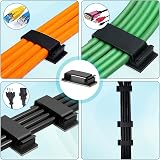 Vinabo 10x Black Nylon Cable Holder Clips Self Adhesive Cord Wire Organiser view 2