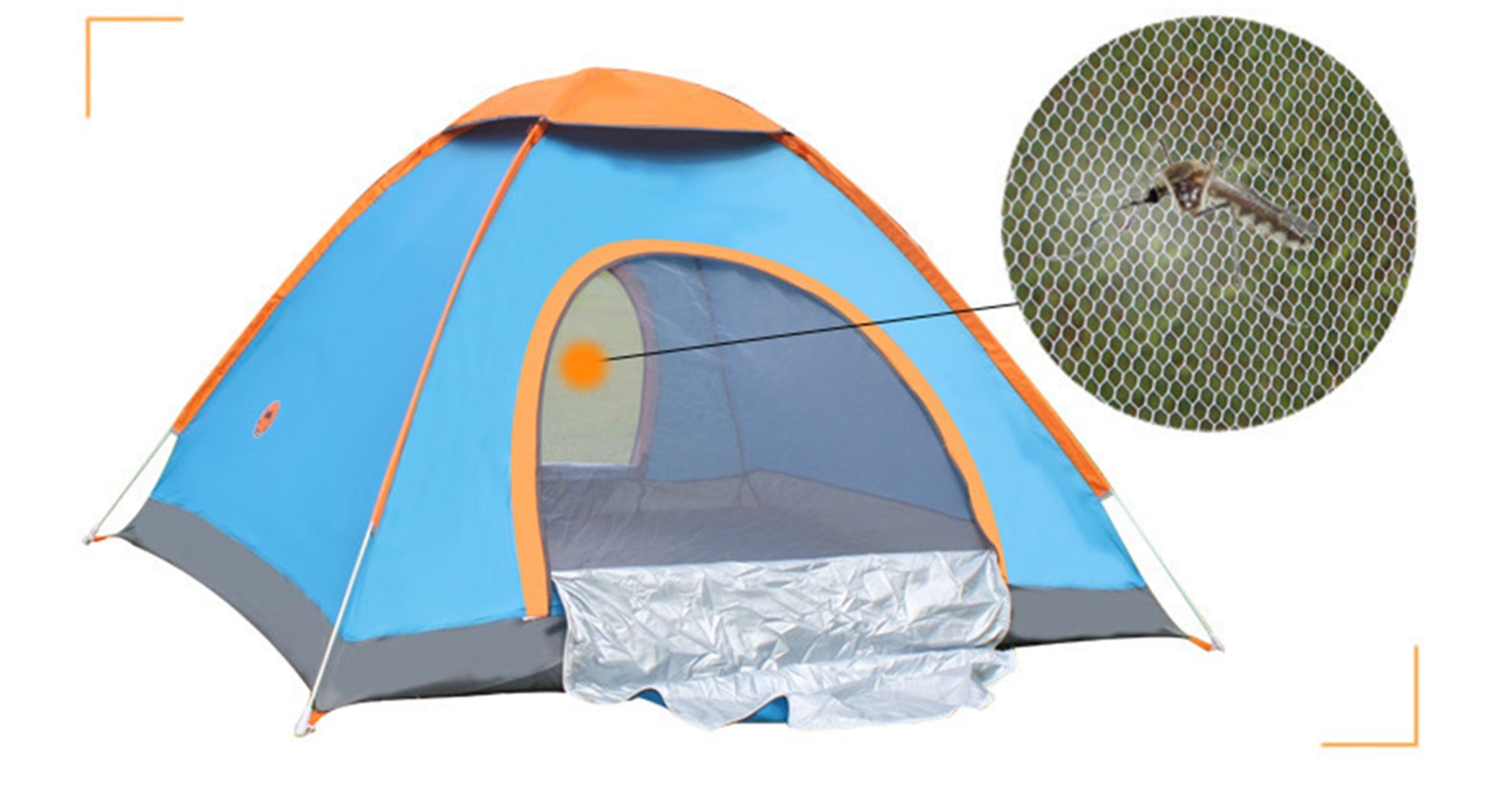 Ghlee Family 2-3 Person Camping Hiking Outdoor Tent Fully automatic Three seconds Speed to Oen Tent 200 x 150 x 120 CM Blue