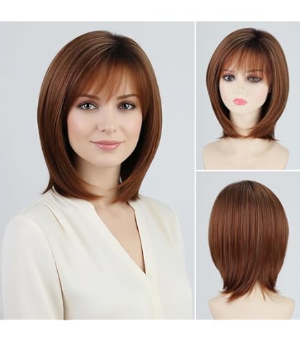 Hairdo Textured Fringe Bob Wig in Glazed Hazelnut Brand New(READ) Textured Flip Wig by HairDo Heat Synthetic Wig – CHIQUEL main image 4
