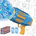 Bubble Machine Automatic Bubble Gun with Bubble Refill Solution, Bubbles Kids Toys for Girls Boys 3 4 5 6 7 8 9 10 11 12 Years Old, Summer Fun Outdoor Toy Birthday Party Favors Gifts
