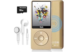 DYZERYK MP3 Player, Music Player with 16GB Micro SD Card, Build-in Speaker/Photo/Video Play/FM Radio/Voice Recorder/E-Book Reader, Supports up to 128GB
