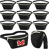 Amylove 9 Pieces Fanny Packs Nylon Waist Bag Zipper Travel Running Bag with Adjustable Strap for Women Men(Nylon,Black)