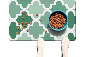 FUOXOWK Dog Food Mats for Floors Absorbent, Pet Cat Food Mat - Quick Dry Dog Bowl Mats for Food and Water, Eco-Friendly Dog Accessories Pet Supplies 12" x 20"