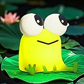 FAMIDUO Cute Frog Night Light, LED Silicone Squishy Novelty Animal Lamp,3 Levels Dimmable/Timer Nursery Nightlight for Kids, Rechargeable Touch Bedside Lamp, Bedroom/Dorm Decor, Baby Boys Girls Gifts