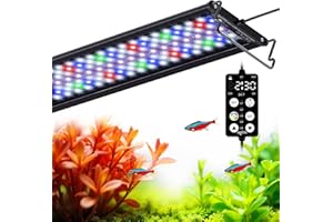 Aquarium Plant Light, 24/7 Programmable, Power-Off Memory, 7-Row LED 18-24in SEAOURA Full Spectrum Fish Tank Lights, 8 Colors, 20 Brightness Dimmable, Day & Night Cycle, Adjustable Bracket