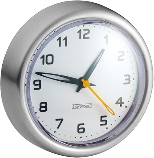 InterDesign Forma Bathroom Suction Clock for Shower or Bathtub