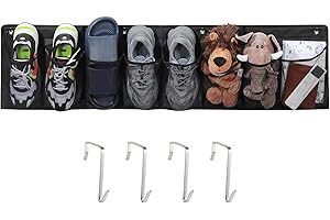 Bedside Hanging Shoe Organizers - Shoes Boots Organizer with 8 Large Mesh Pockets for Bedroom, RV