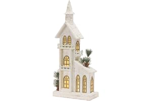 Melrose International LED Lighted Winter Church Display 27" H