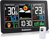 Kalawen Weather Station Outdoor Indoor Sensor MSF Wireless Digital Clock view 1