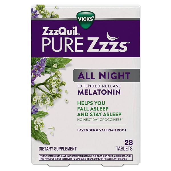 ZZZQUIL PURE ZZZS ALL NIGHT EXTENDED RELEASE, MELATONIN SLEEP AID TABLETS, HELPS YOU STAY ASLEEP LONGER, SLEEP AID FOR ADULTS, 2 MG PER TABLET, 56 TOTAL TABLETS (2 PACKS OF 28)