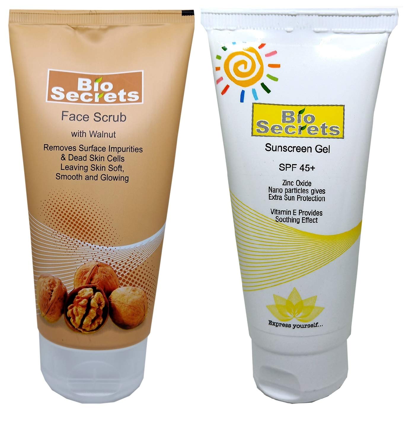 Buy Bio Secrets Walnut Face Scrub 150gm With Sunscreen Gel Spf 45