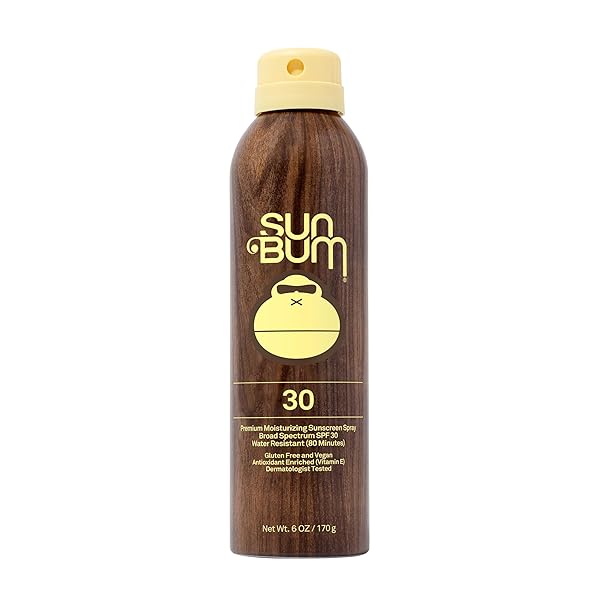 SUN BUM ORIGINAL SPF 30 SUNSCREEN BODY SPRAY – BROAD SPECTRUM MOISTURIZING SUNSCREEN WITH VITAMIN E – HAWAII 104 ACT COMPLIANT (MADE WITHOUT OCTINOXATE & OXYBENZONE) – 6 OZ