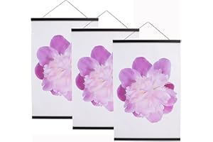 Aynoo 3 Pack Magnetic Poster Hanger Frame, 12x18 12x16 12x24 Picture Frame Hanger, 12 Inch Magnetic Hanger Frame,Black