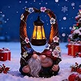 Joint Honglin Outdoor Couple Gnome Decorations with Solar Light Lantern Double Cute Gnomes Resin Statues Outdoor Decor Gifts for Valentine's Day Anniversary(Couple Gnome)