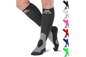 MOJO COMPRESSION SOCKS Mojo Unisex Compression Socks 20-30mmHg – Knee High Medical Support for Athletes, Nurses, Travelers, Post-Surgery & Lymphedema - Wide Calf & Plus Size Options for Pain & Swelling - 7 Colors, 10 Sizes