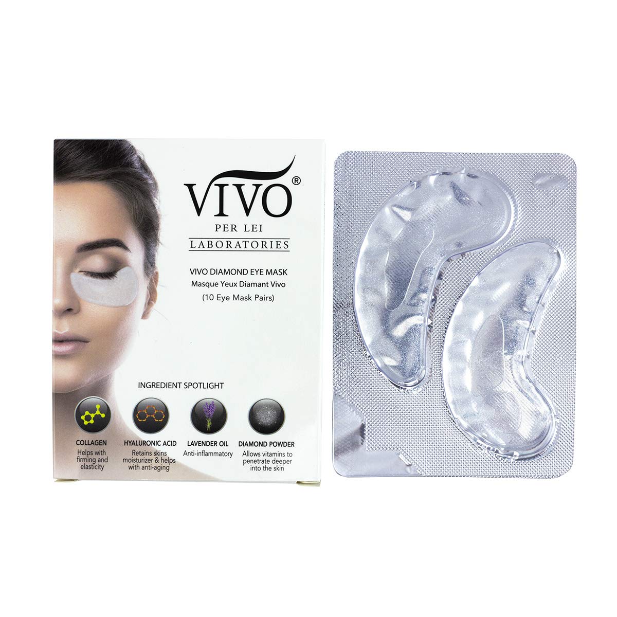 Amazoncom Vivo Per Lei Diamond Under Eye Patches Collagen Eye