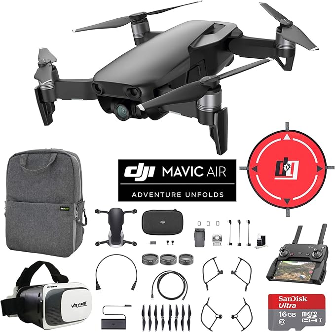 dji mavic air red aerial camera drone bundle