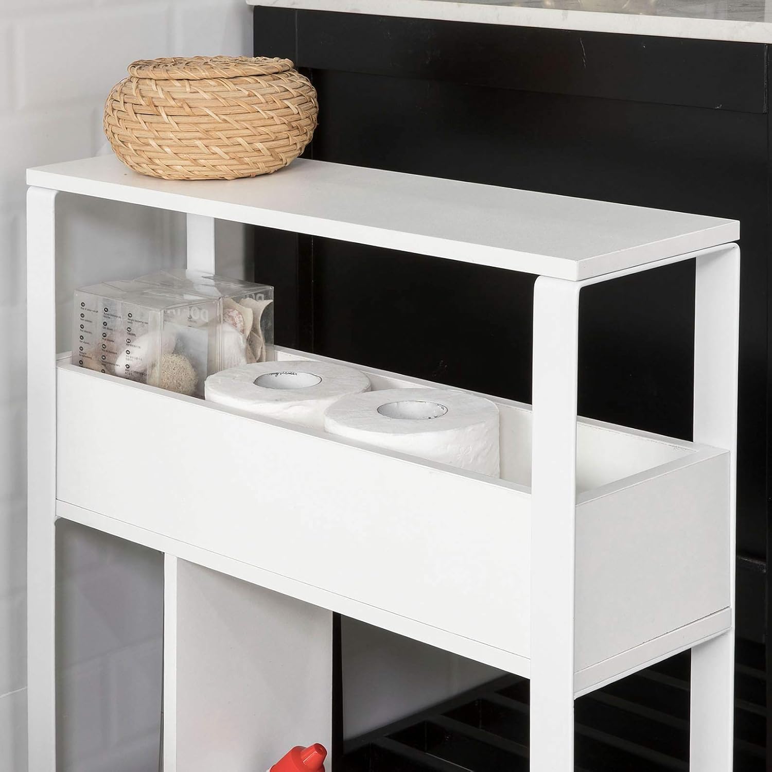 Sobuy Frg270 W Badregal Nischenregal Badrollwagen Ordnungswagen Toilettenrollenhalter Weiss Sobuy Shop