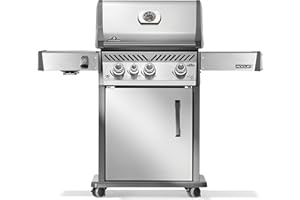 Napoleon Rogue PRO 425 Natural Gas Grill with Infrared Side Burner, Stainless Steel, Durable 4-Burner Gas BBQ