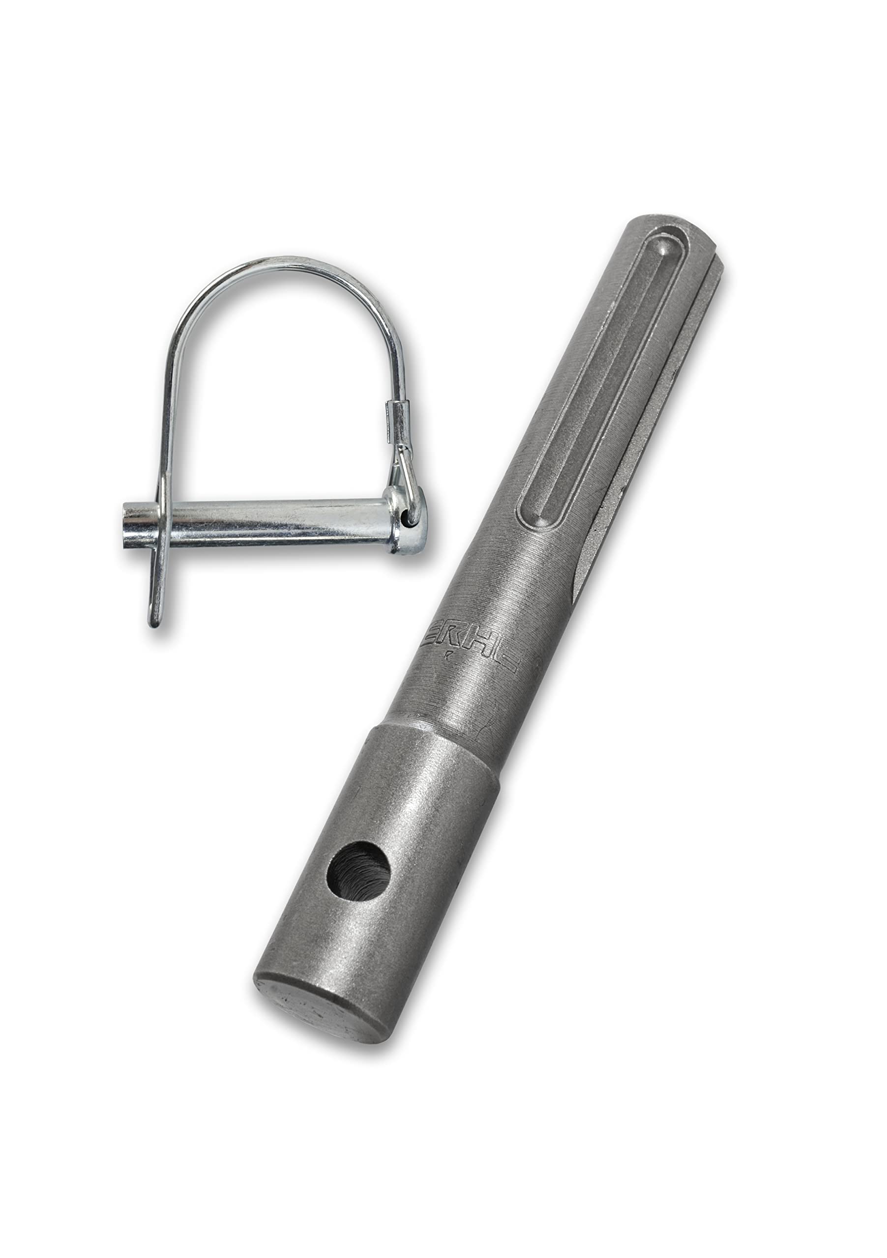 WERHE SDS Max Adapter for Earth Augers – Compatible with Drills and Rotary Hammers – Robust Steel with Spring Steel Bolt – for Garden and Construction Work