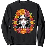 De Los Muertos La Catrina Day of Dead Sugar Skull Women Sweatshirt