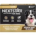 NEXTSTAR Flea and Tick Prevention for Dogs, Repellent, and Control, Fast Acting Waterproof Topical Drops for Medium Dogs, 3 Monthly Doses
