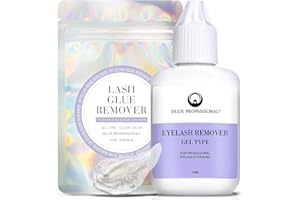 DLUX PROFESSIONAL Eyelash Extensions Gel Glue Remover - 15ml, Clear Natural Pigment, Professional Korean Eyelashes Extensions Adhesive Remover Gel Type, Fast Dissolution, Eyelash Extension Supplies (GEL REMOVER)