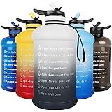 layajia 73OZ/0.6 Gallon Motivational Large Water Bottle with Straw & Time Marker, Leakproof BPA Free Big Water Jug, Wide Mout