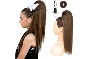 SEIKEA Ponytail Extension Cheer Ponytail Hair Piece, 16" Cheerleader Straight Ponytail Hairpiece Mocha Melt for Cheerleader Competition, Dance