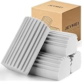 Jeymei Damp Clean Duster Sponge,4Pcs Grey Dust Sponge for Cleaning | Damp Dusting Sponge with Ridges,Baseboard Cleaning Tool,Reusable Wet Duster Sponge,Household Cleaning Sponges for Blinds